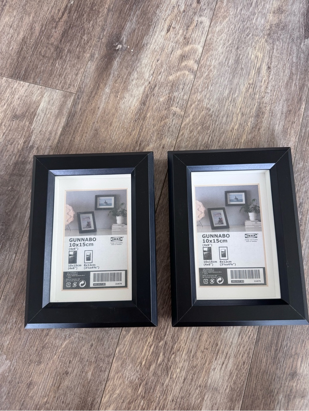 IKEA GUNNABO Black Photo Frame 4” x 6” (10x15 cm) - Set of 2